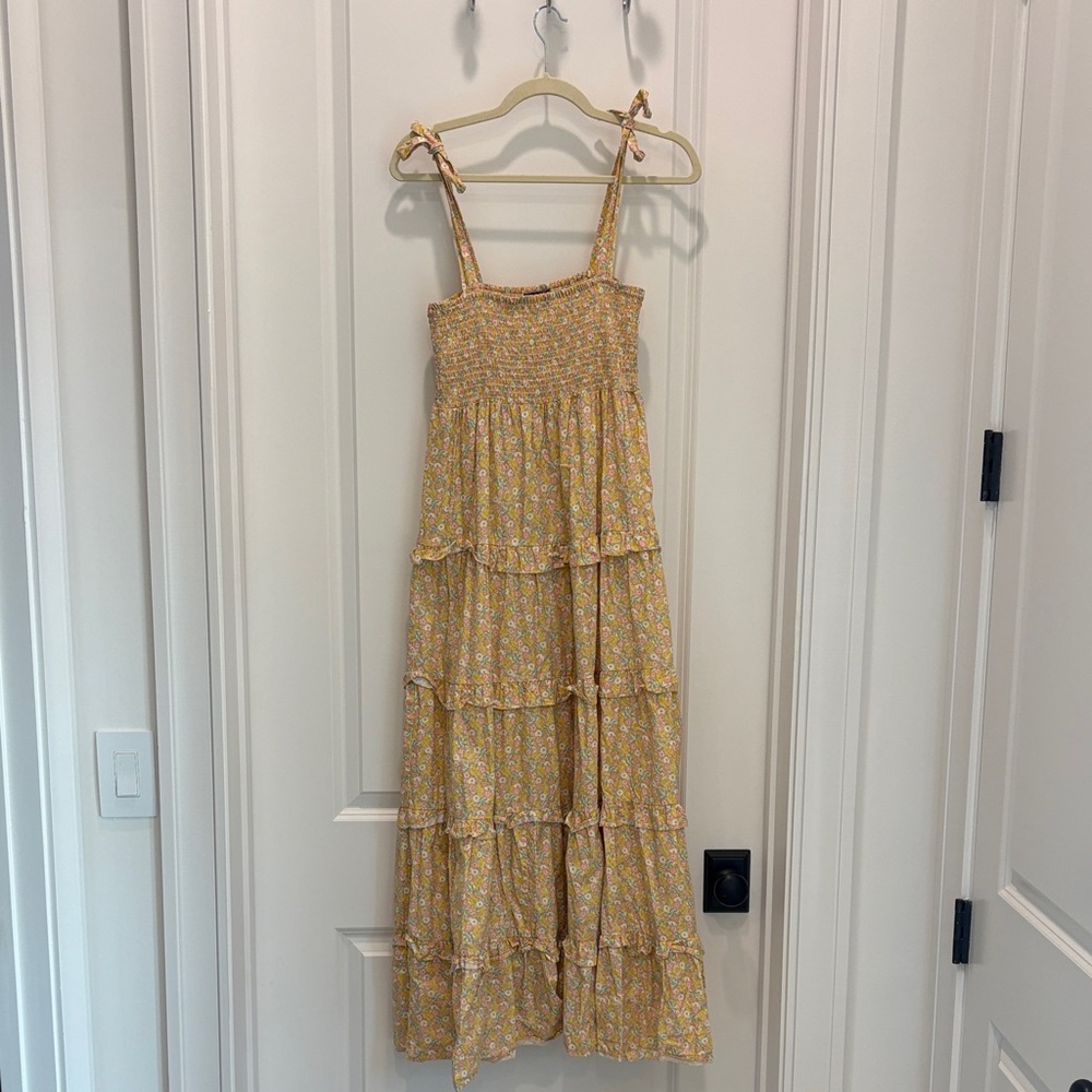 Floral Yellow Maxi Dress